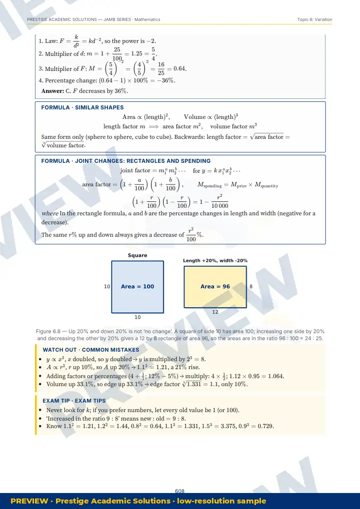 Preview page: Clean diagrams — Mathematics — JAMB UTME Series