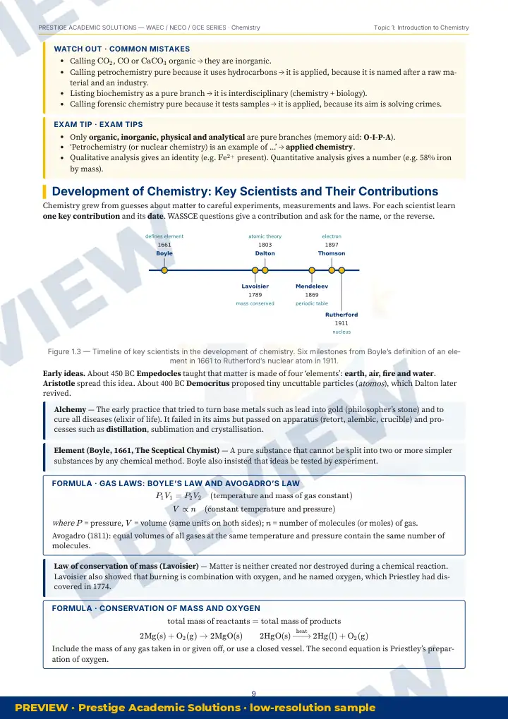 Preview page: Common mistakes — Chemistry — WAEC / NECO / GCE Series