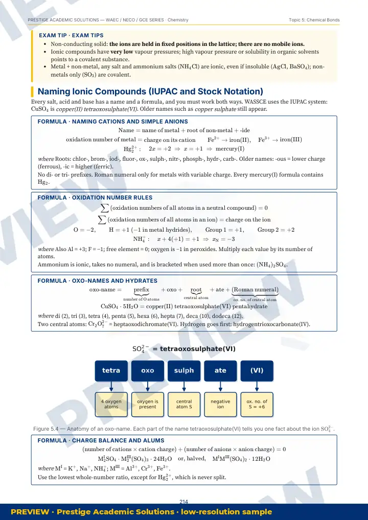 Preview page: Clean diagrams — Chemistry — WAEC / NECO / GCE Series
