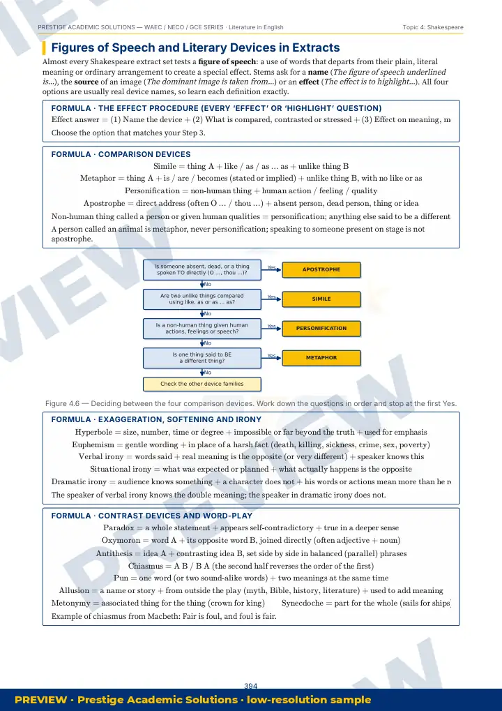 Preview page: Clean diagrams — Literature in English — WAEC / NECO / GCE Series