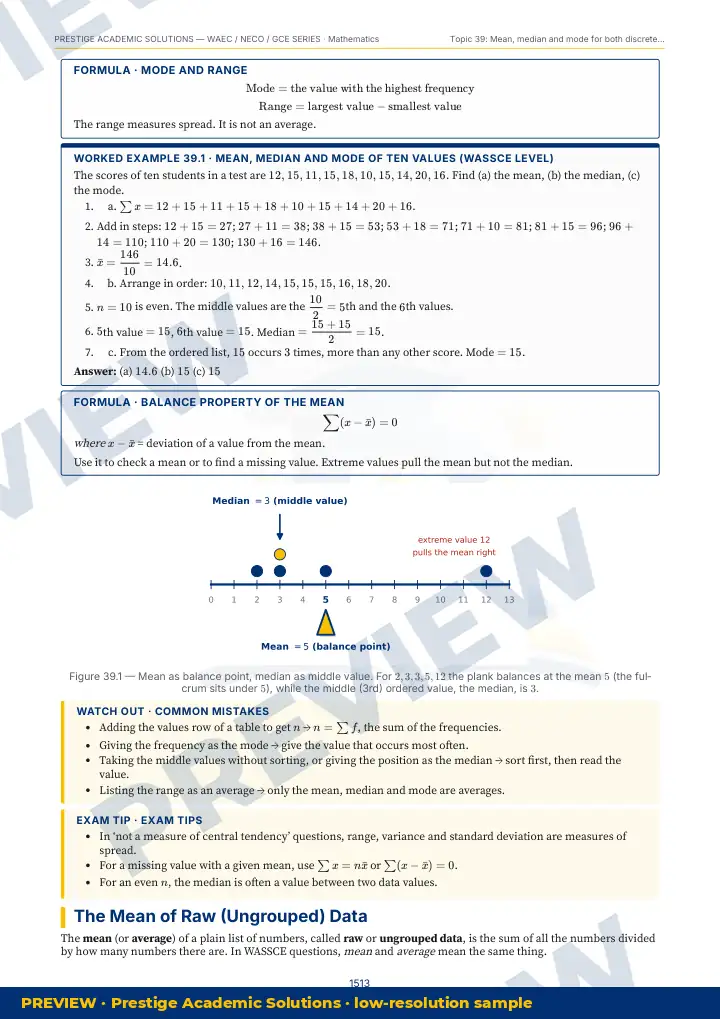 Preview page: Clean diagrams — Mathematics — WAEC / NECO / GCE Series
